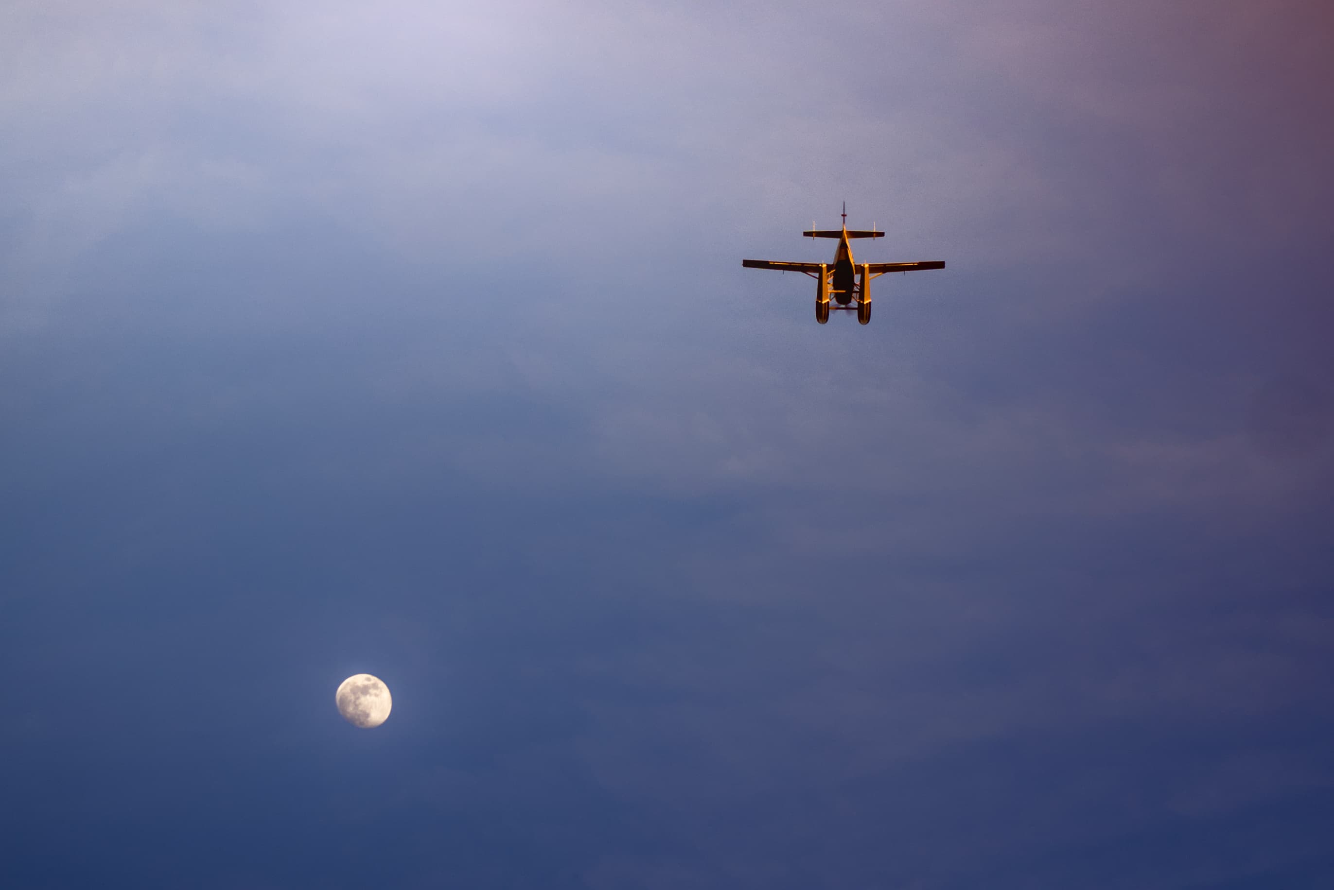 Moon and plane