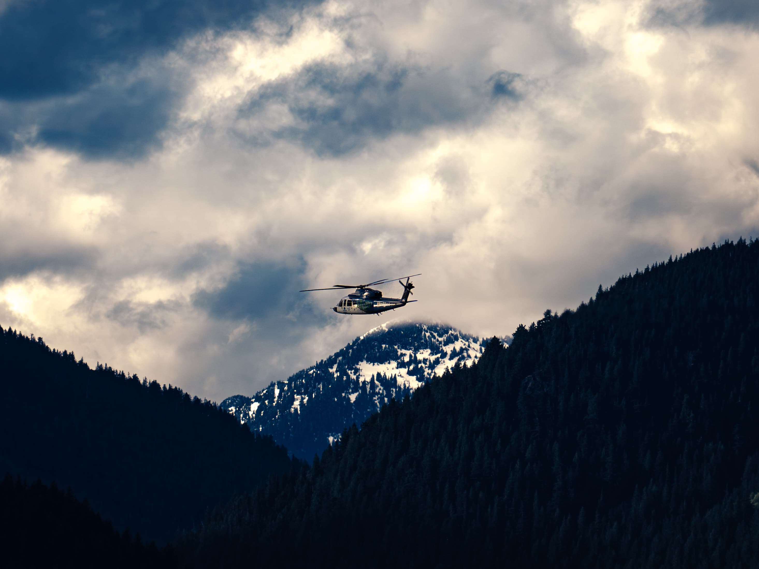 Icy mountain helicopter